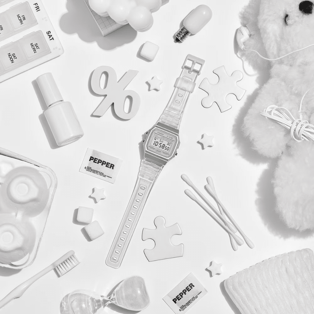 RELOJ CASIO F-91WS-7DF TRANSPARENTE UNISEX3