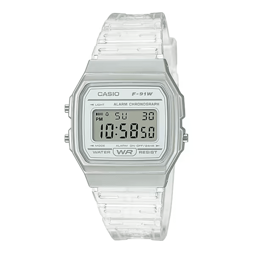 RELOJ CASIO F-91WS-7DF TRANSPARENTE UNISEX1