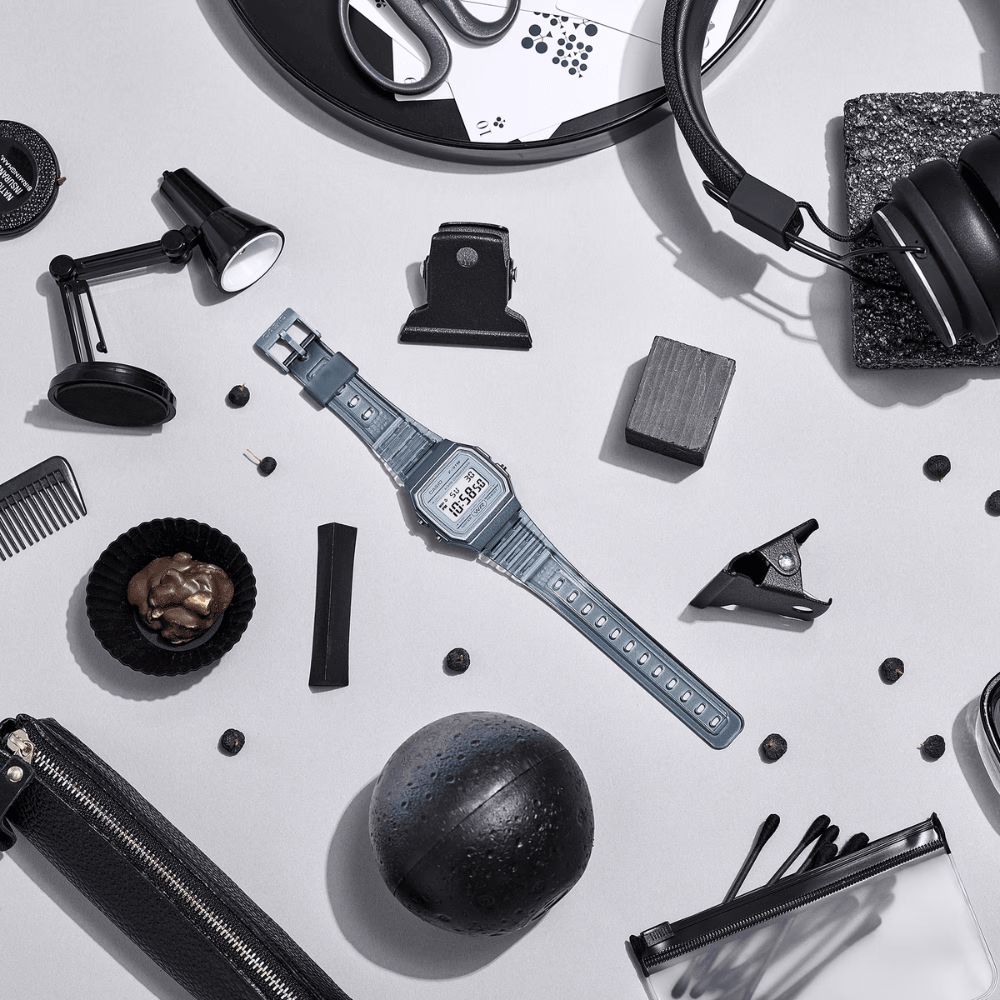 RELOJ CASIO F-91WS-8DF GRIS TRANSPARENTE UNISEX3