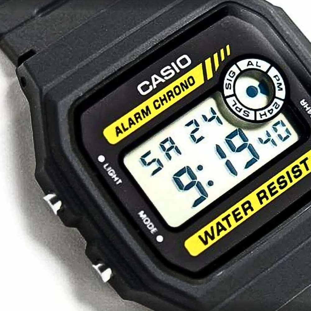 Reloj Casio Vintage F-94WA-9DG Digital Negro Amarillo Unisex5