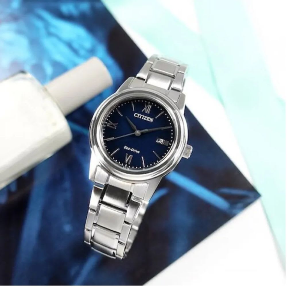 Reloj Citizen Eco-Drive FE1220-89L Plateado Dial Azul Acero Mujer4