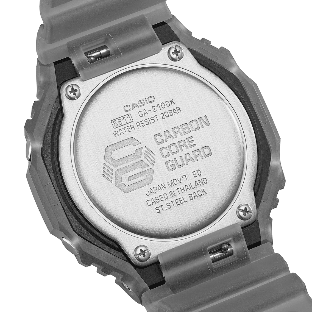 Reloj Casio G-Shock GA-2100K-1ADR Carbon Core Análogo-Digital Gris Traslucido Hombre9