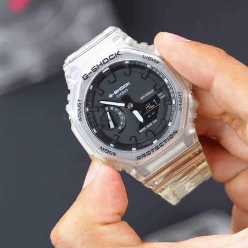 Reloj Casio G-Shock GA-2100SKE-7ADR Carbon Core Análogo-Digital Transparente Hombre5