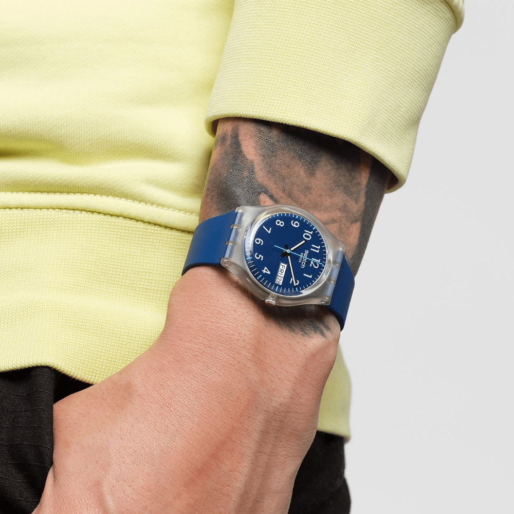 RELOJ SWATCH GE725 UNISEX RINSE REPEAT NAVY AZUL2