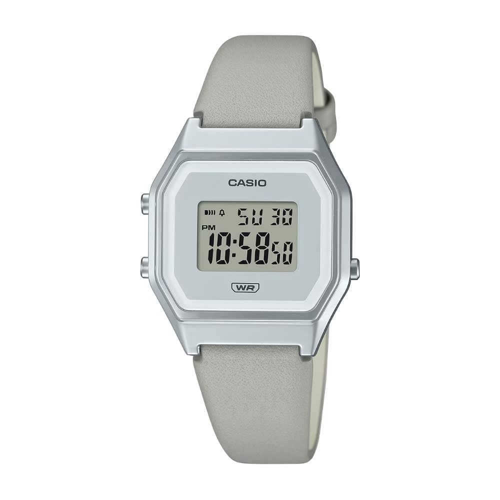 Reloj Casio Vintage LA680WEL-8DF Correa de Cuero Plateado Mujer8