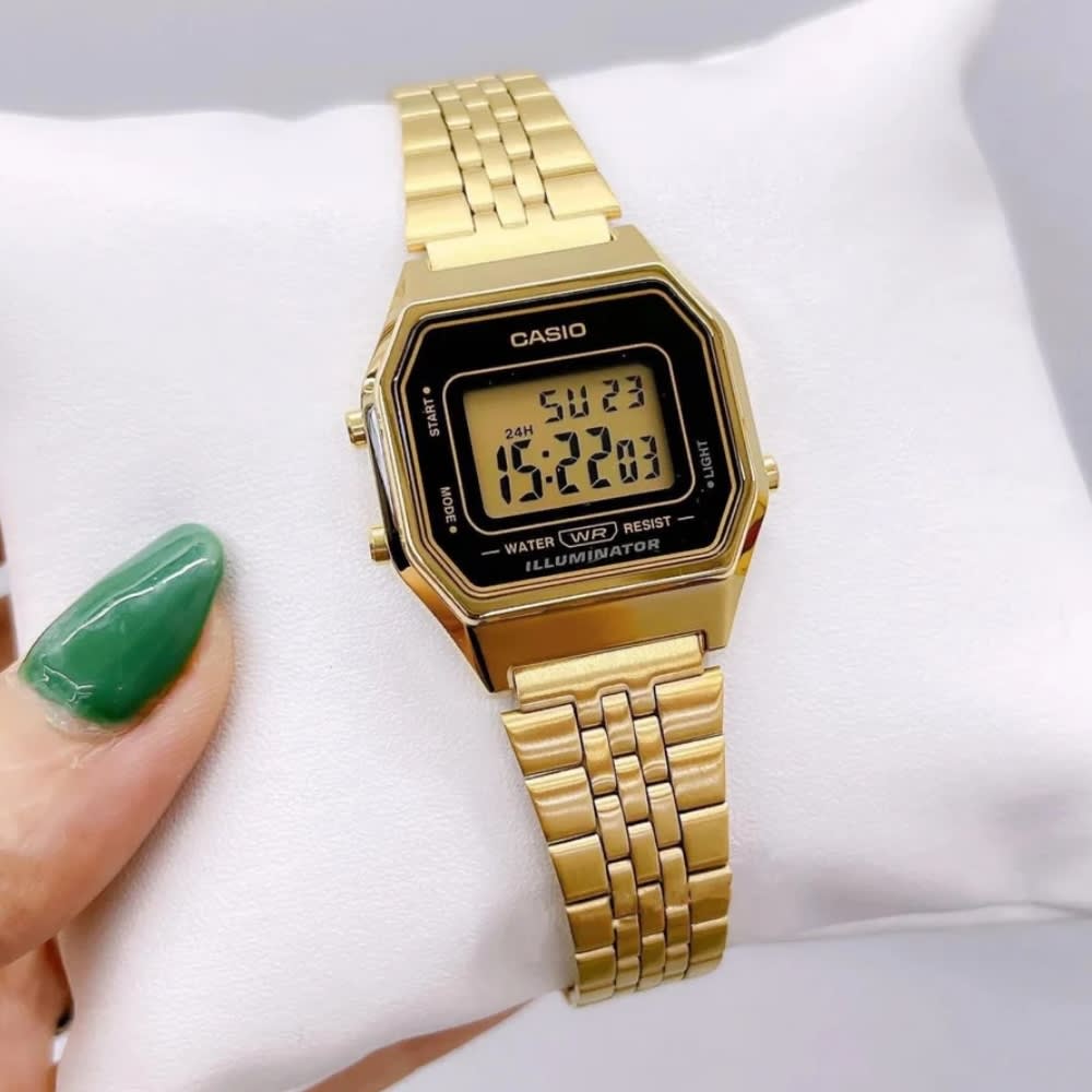 Reloj Casio Vintage LA680WGA-1DF Digital Acero Dorado Mujer3