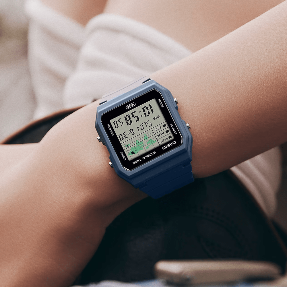 Reloj Casio LF-30W-2ADF Digital Resina Mapa Mundial Azul Unisex3