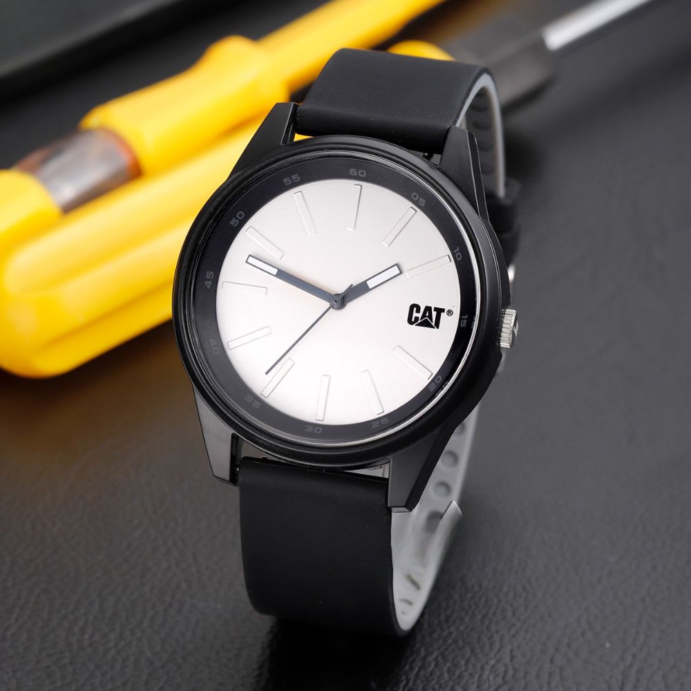 Reloj Cat Insignia LJ.160.21.221 Análogo Negro/Blanco Silicona Hombre3