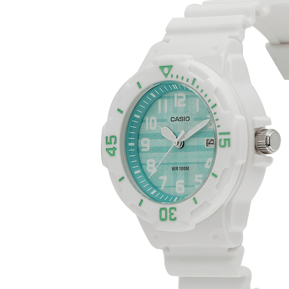 Reloj Casio Youth LRW-200H-3CVDF Analógico Estilo Diver Blanco Verde Mujer8
