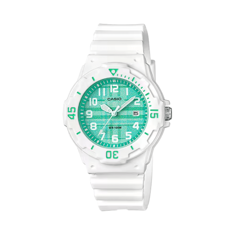 Reloj Casio Youth LRW-200H-3CVDF Analógico Estilo Diver Blanco Verde Mujer10