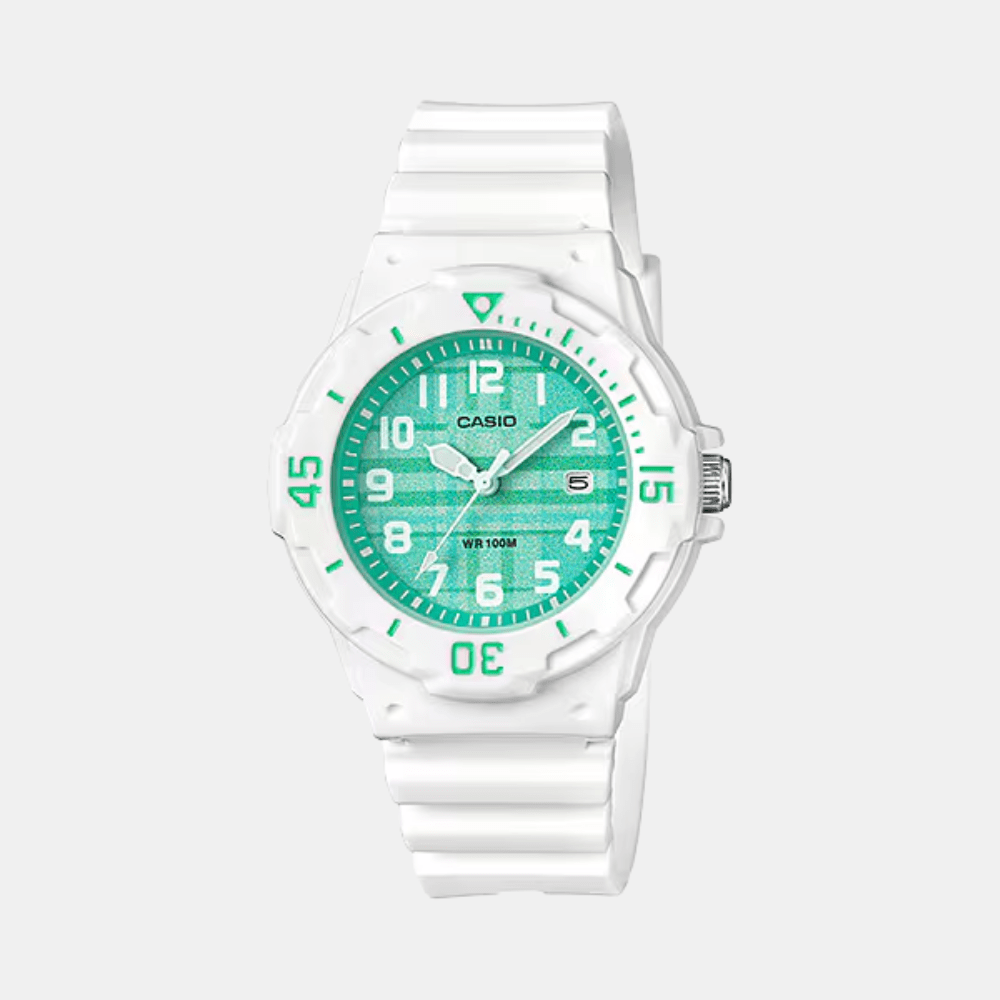Reloj Casio Youth LRW-200H-3CVDF Analógico Estilo Diver Blanco Verde Mujer1