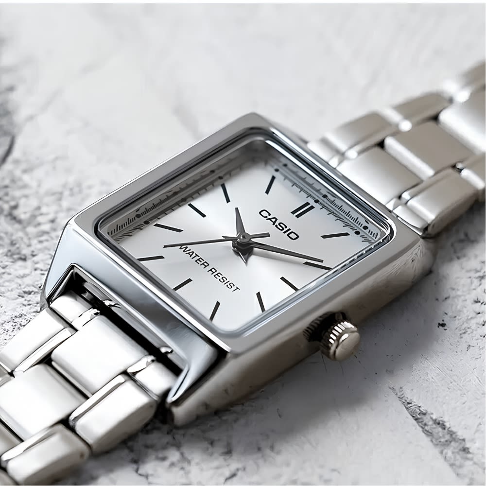 Reloj Casio Tank LTP-V007D-2EUDF Análogo Acero Plateado Mujer4