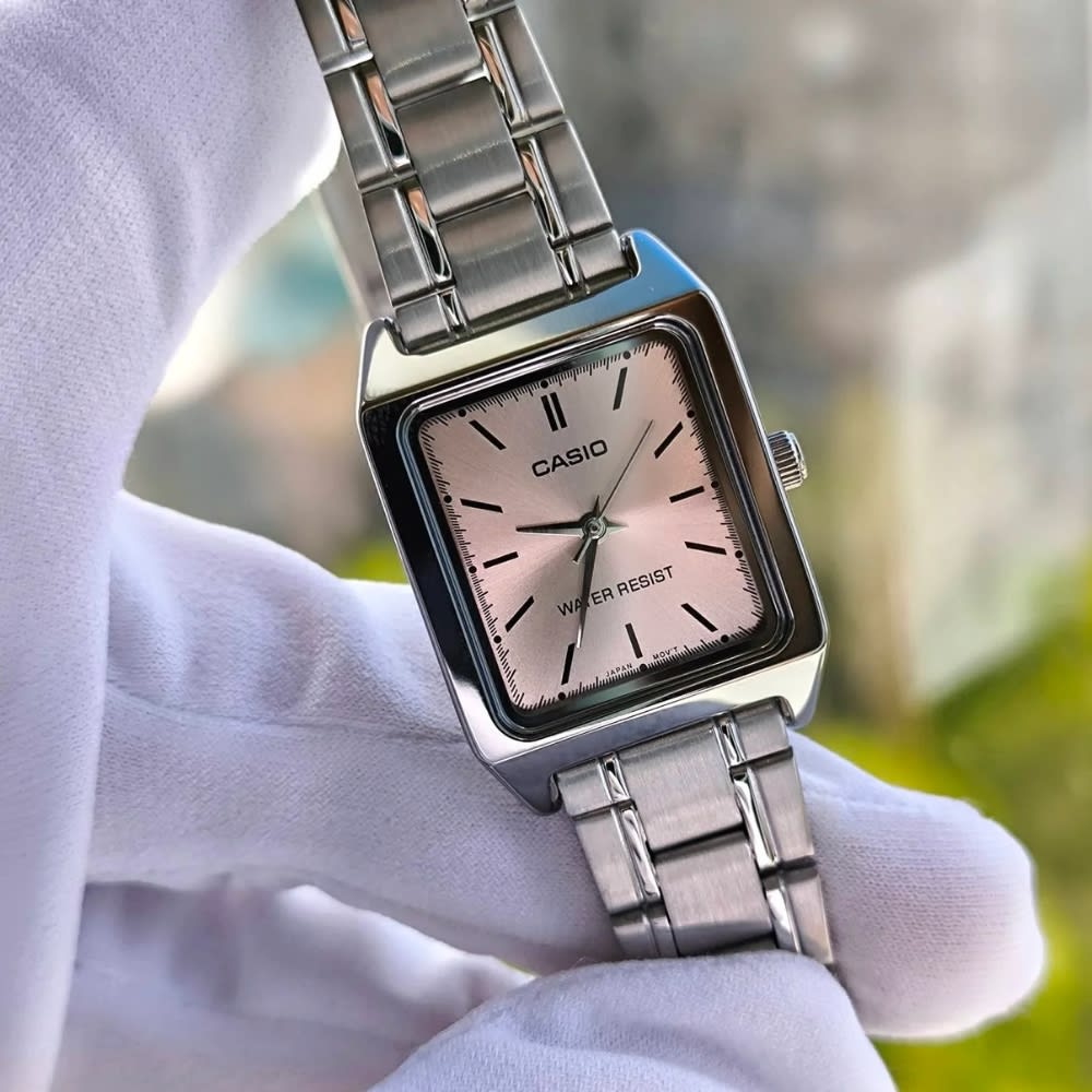 Reloj Casio Tank LTP-V007D-4EUDF Análogo Acero Plateado Mujer3