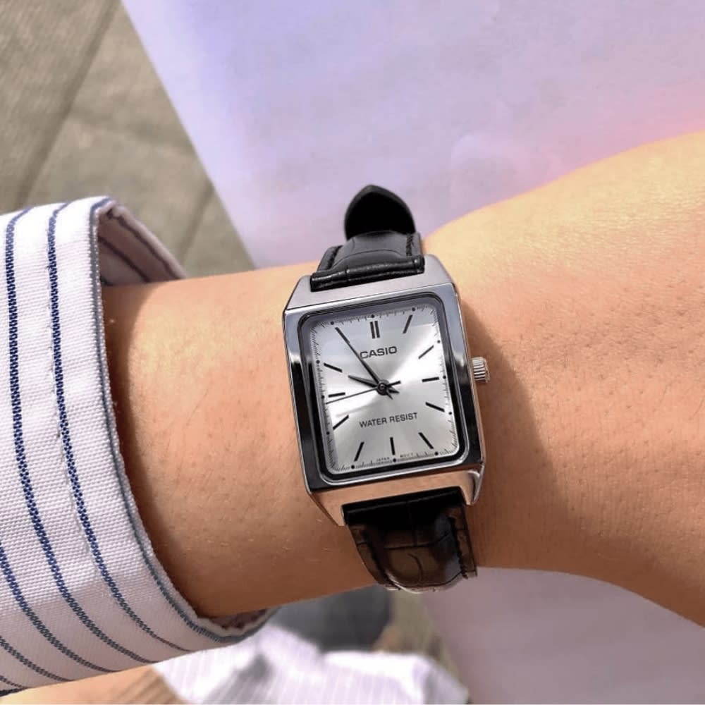 Reloj Casio Tank  LTP-V007L-7E1UDF Análogo Acero Plateado Mujer2