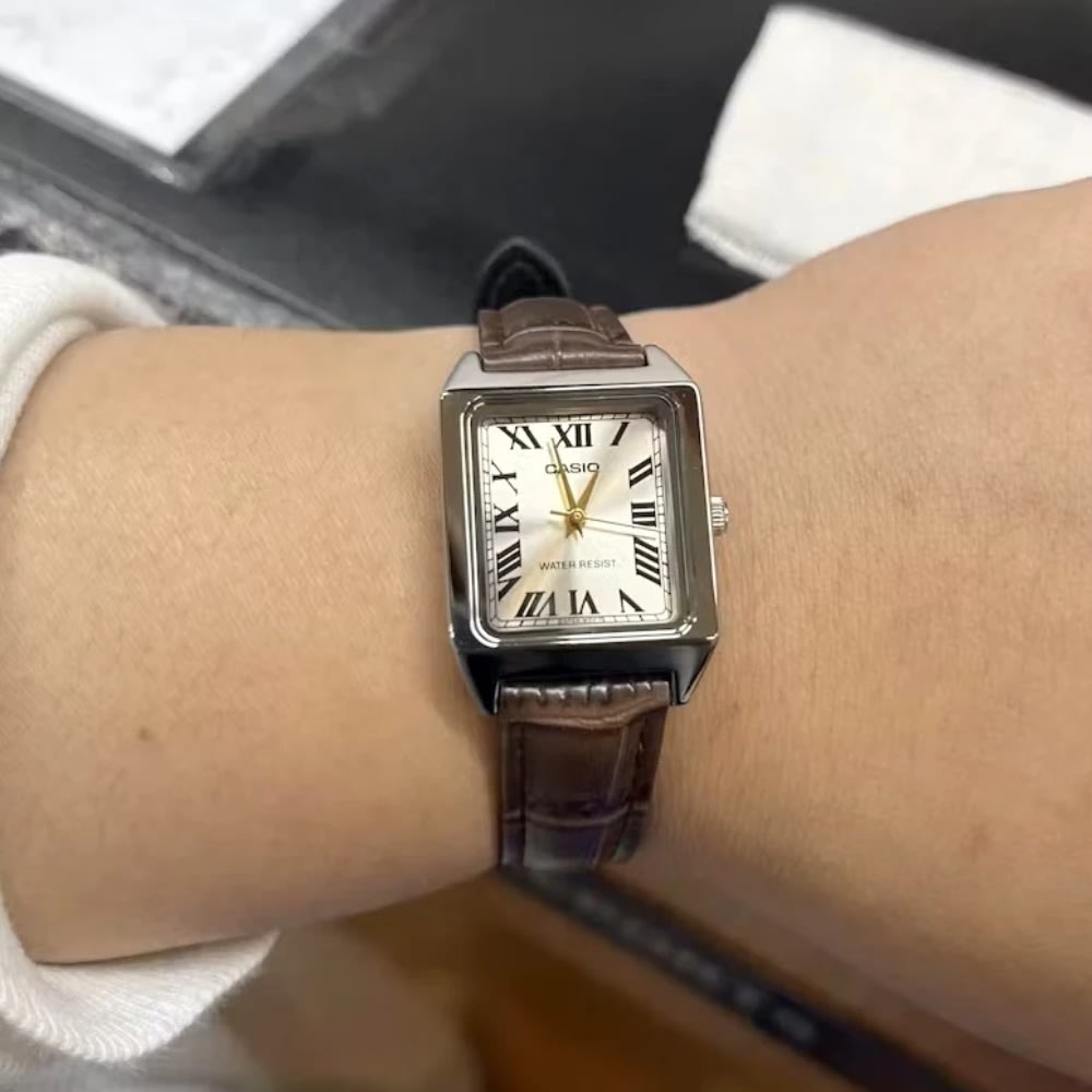 Reloj Casio Tank LTP-V007L-9BUDF Análogo Acero Plateado Mujer2