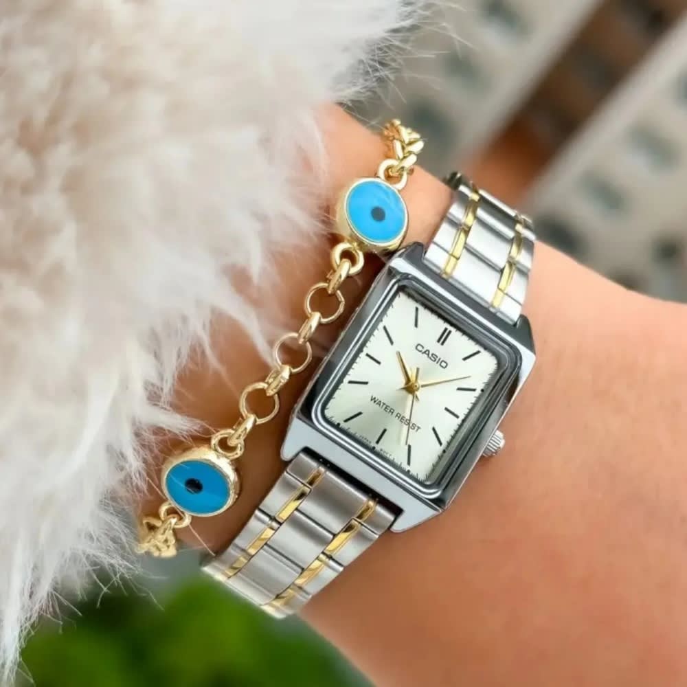Reloj Casio Tank LTP-V007SG-9EUDF Análogo Acero Bicolor Plateado Dorado Mujer2