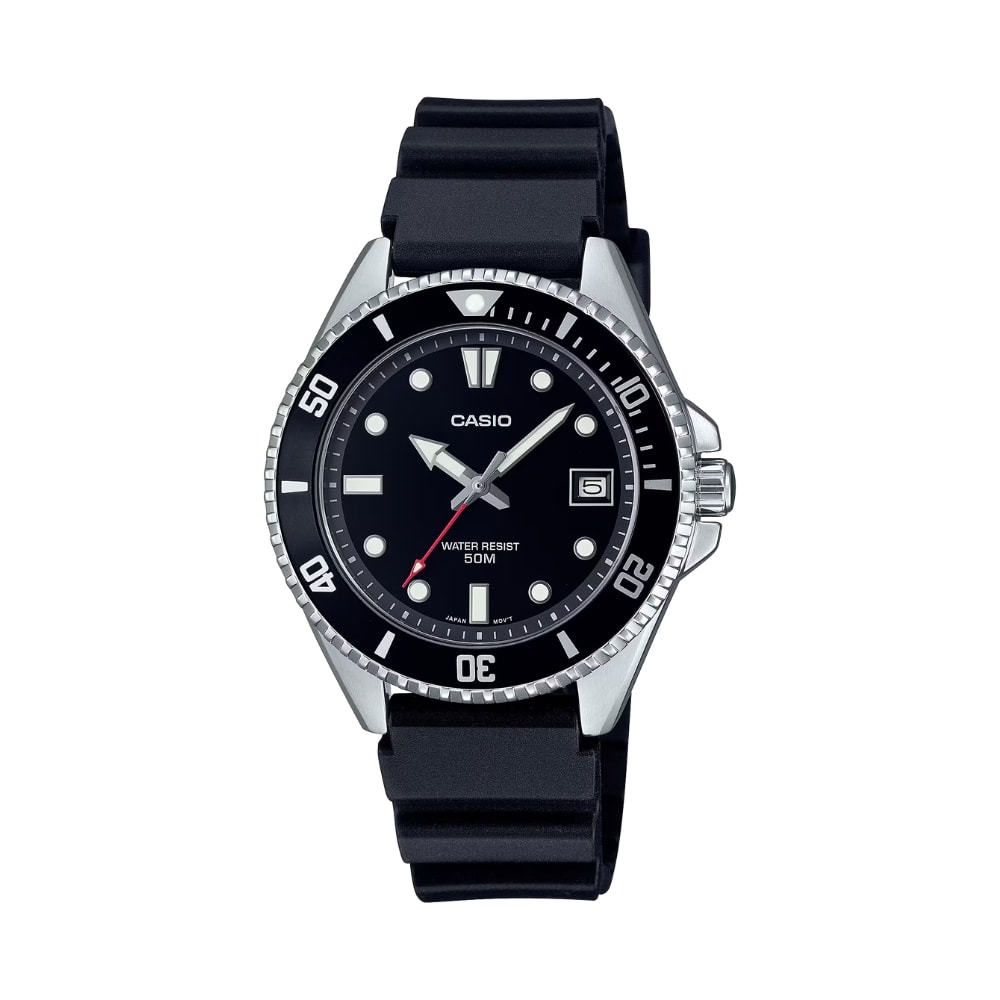 Reloj Casio Mini Marlín MDV-10-1A1VDF Análogo Acero Negro Hombre6