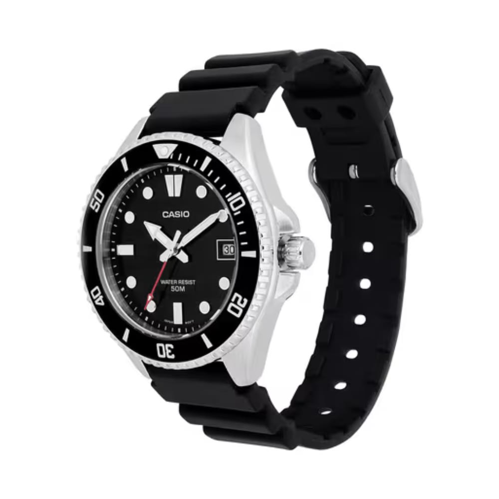 Reloj Casio Mini Marlín MDV-10-1A1VDF Análogo Acero Negro Hombre4
