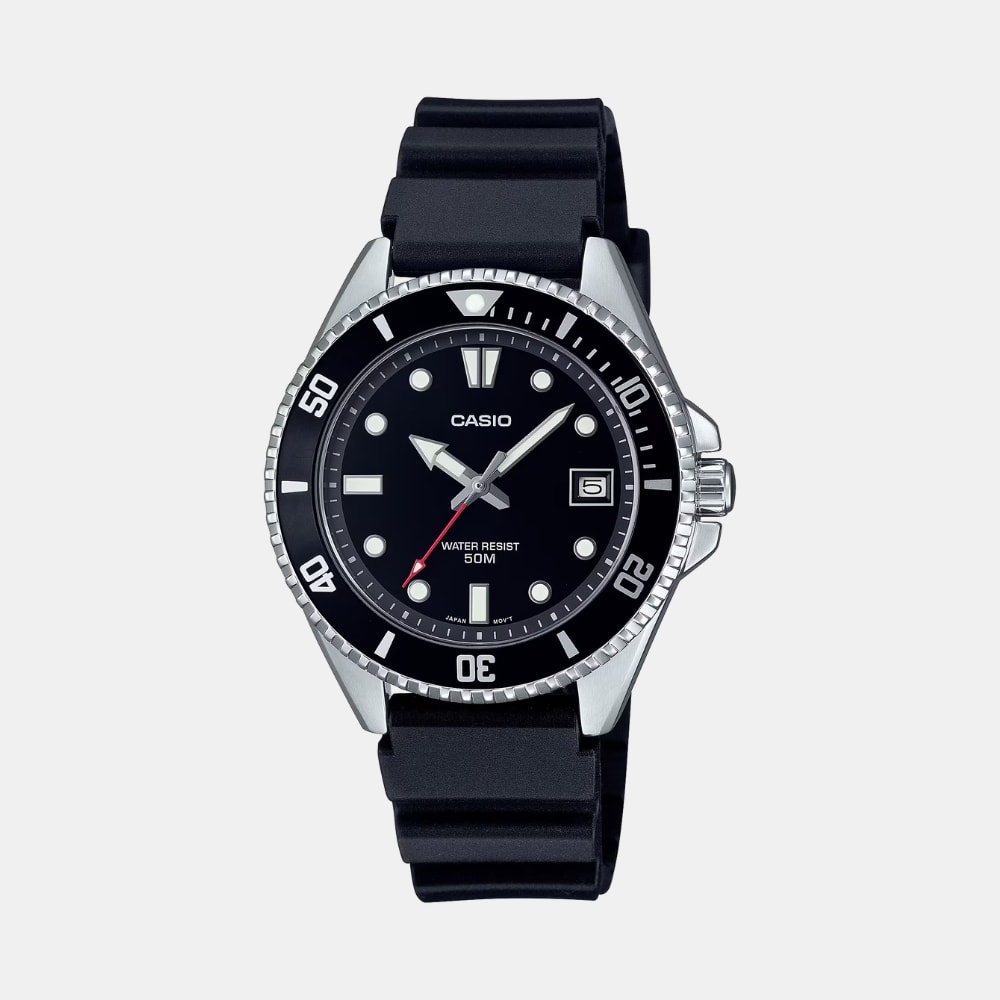 Reloj Casio Mini Marlín MDV-10-1A1VDF Análogo Acero Negro Hombre1