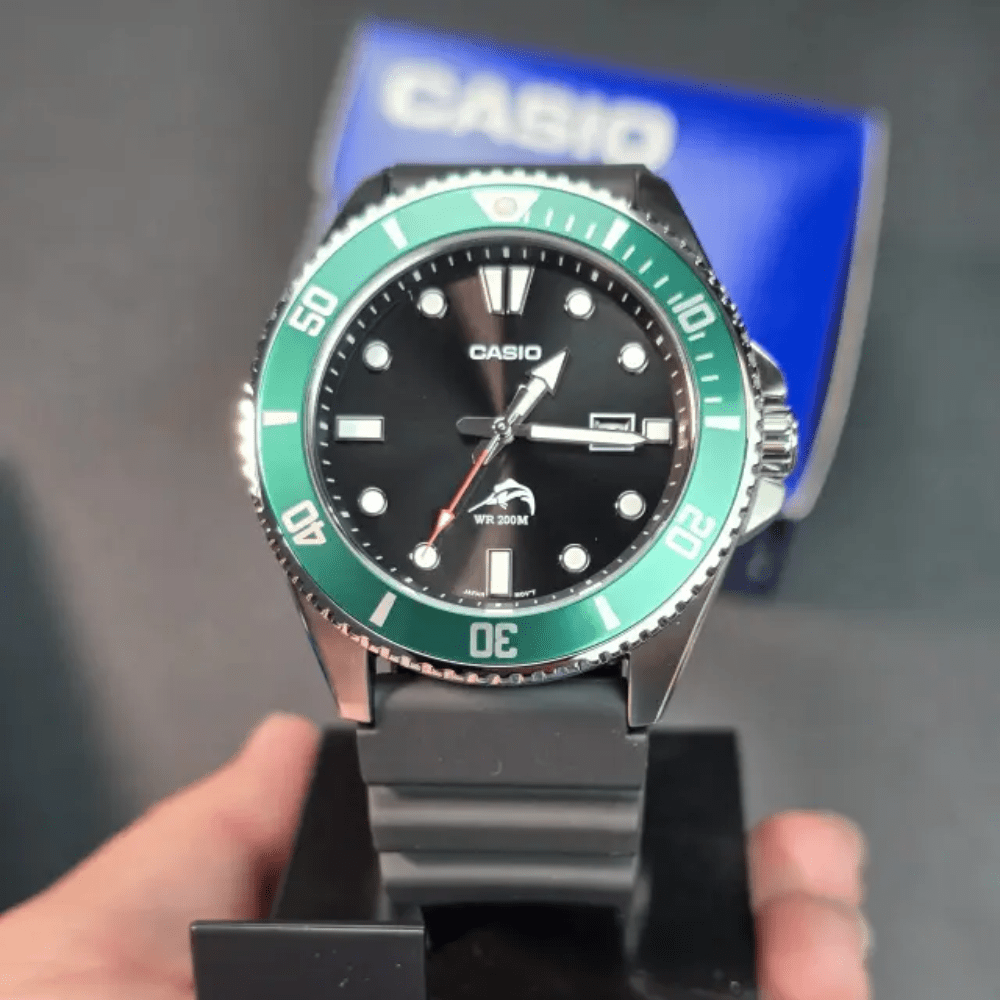 RELOJ CASIO MARLIN MDV-106B-1A3VCF PLATEADO VERDE3
