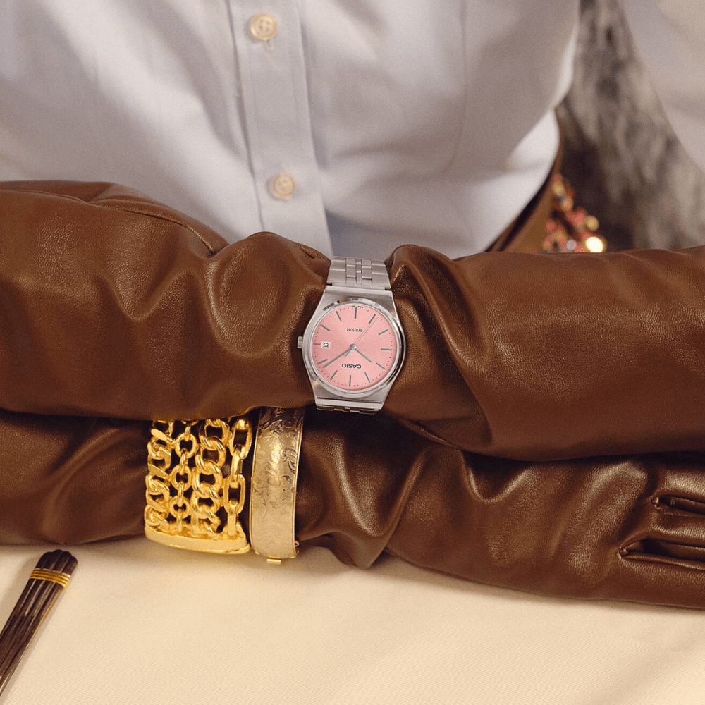 RELOJ CASIO MTP-B145D-4AVDF PLATEADO ROSADO UNISEX2