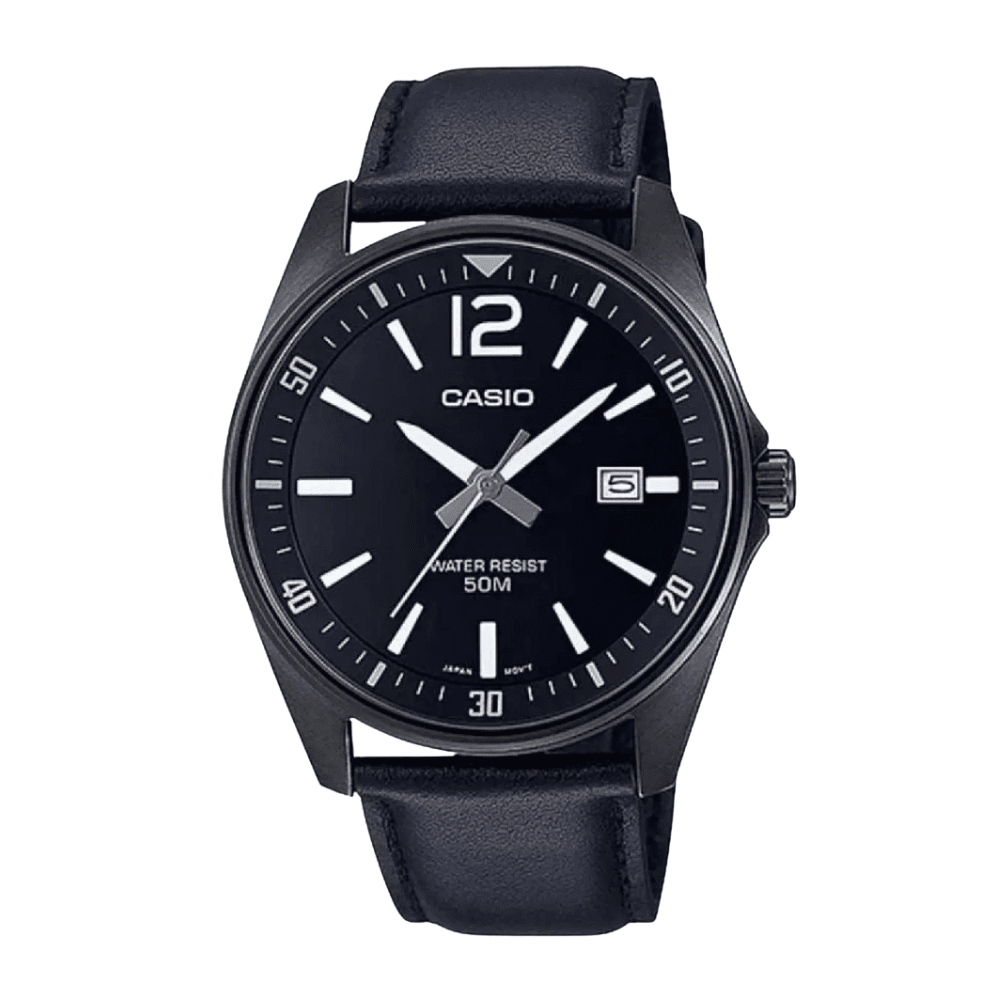 Reloj Casio Clásico MTP-E170BL-1BVDF Análogo Linea Enticer Cuero Negro/Dial Negro Hombre6