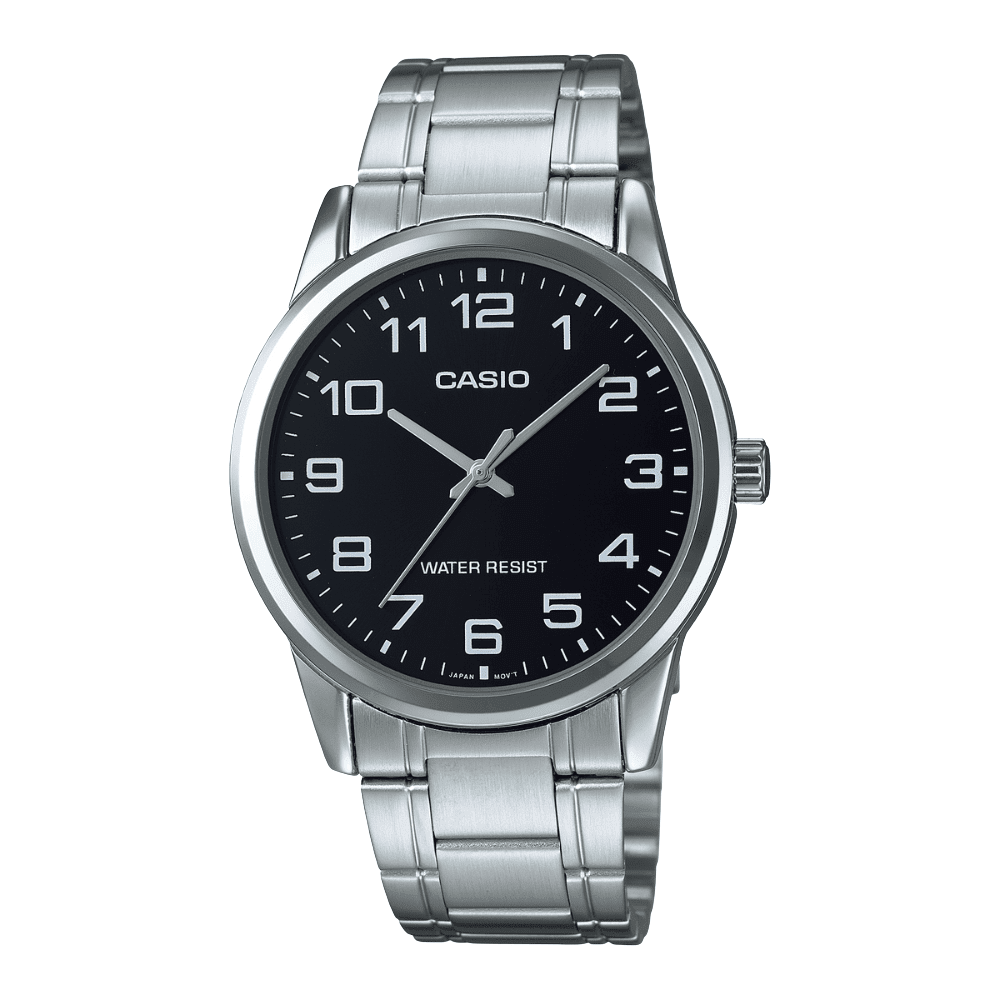 Reloj Casio Clásico MTP-V001D-1BUDF Análogo Linea Casio Dress Acero Plateado/Dial Negro Hombre4