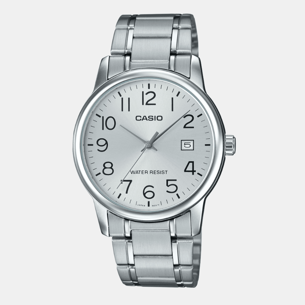 Reloj Casio Clásico MTP-V002D-7BUDF Análogo Línea Casio Dress Acero Plateado Hombre1