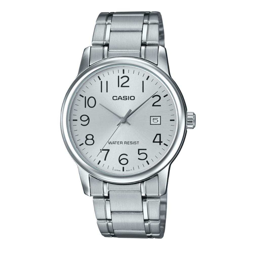 Reloj Casio Clásico MTP-V002D-7BUDF Análogo Línea Casio Dress Acero Plateado Hombre5