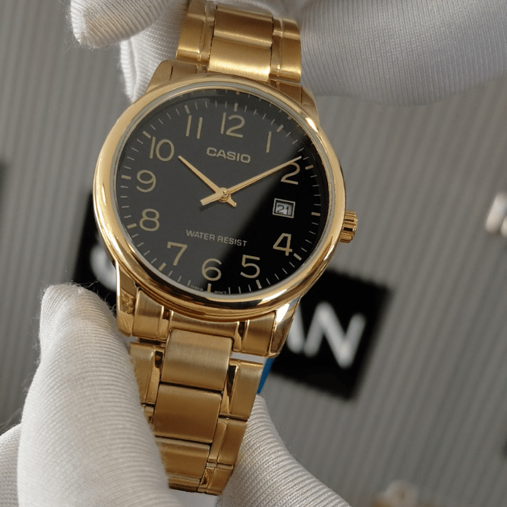 Reloj Casio Clásico MTP-V002G-1BUDF Análogo Línea Enticer Acero Dorado/Dial Negro Hombre5