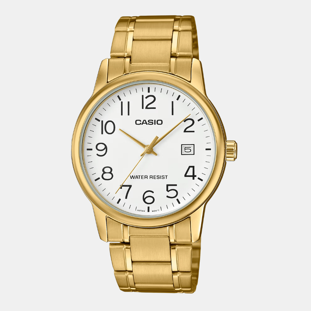 Reloj Casio Clásico MTP-V002G-7B2UDF Análogo Linea Enticer Acero Dorado/Dial Blanco Hombre1