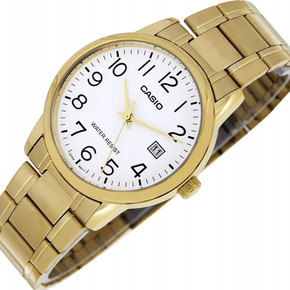 Reloj Casio Clásico MTP-V002G-7B2UDF Análogo Linea Enticer Acero Dorado/Dial Blanco Hombre5