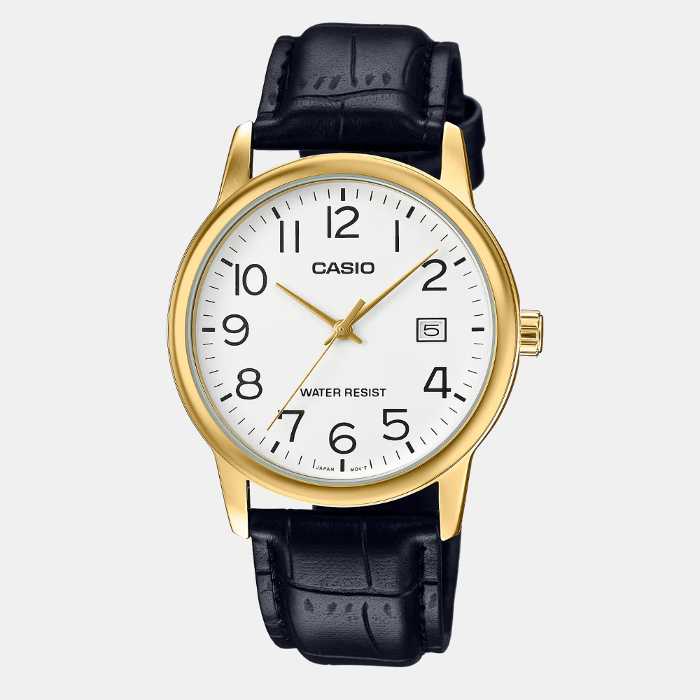 Reloj Casio Clásico MTP-V002GL-7B2UDF Análogo Linea Enticer Cuero Negro/Dial Blanco Hombre1