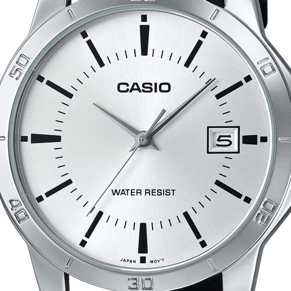 Reloj Casio Clásico MTP-V004L-7AUDF Análogo Linea Enticer Cuero Negro Hombre5
