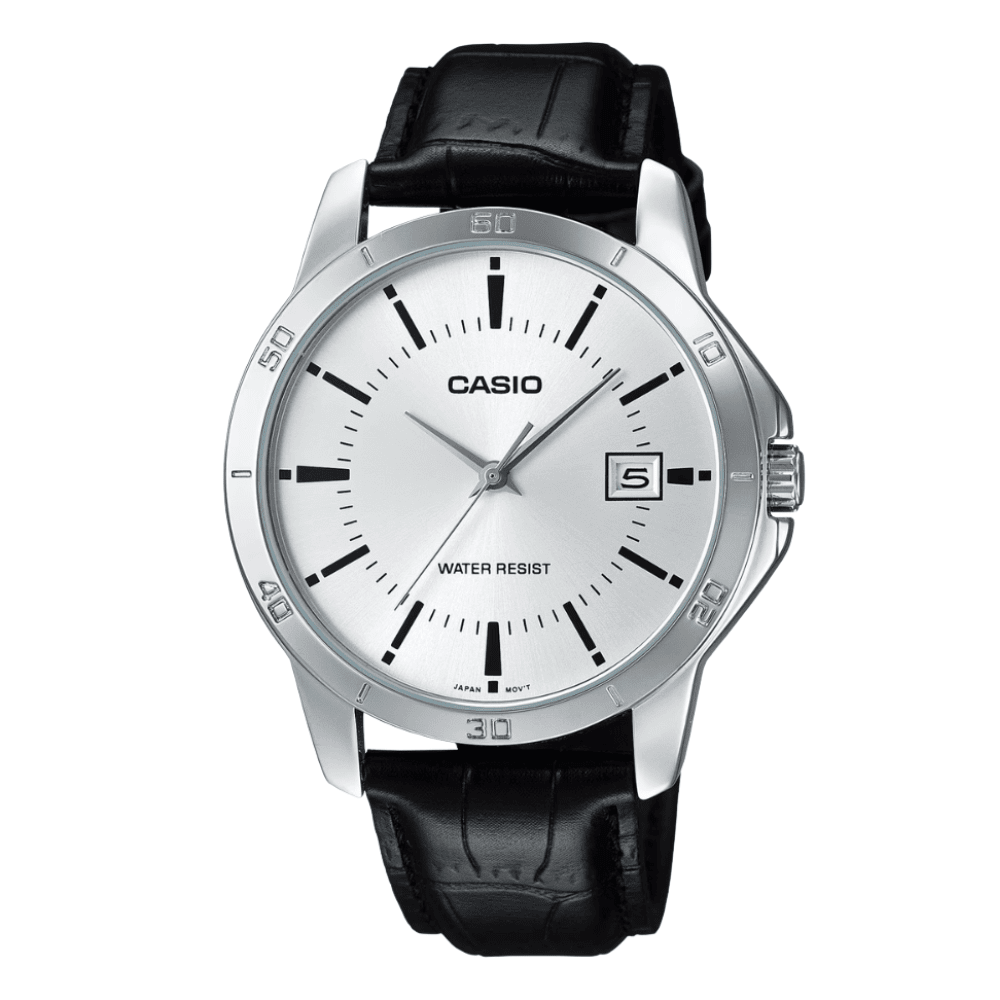 Reloj Casio Clásico MTP-V004L-7AUDF Análogo Linea Enticer Cuero Negro Hombre6