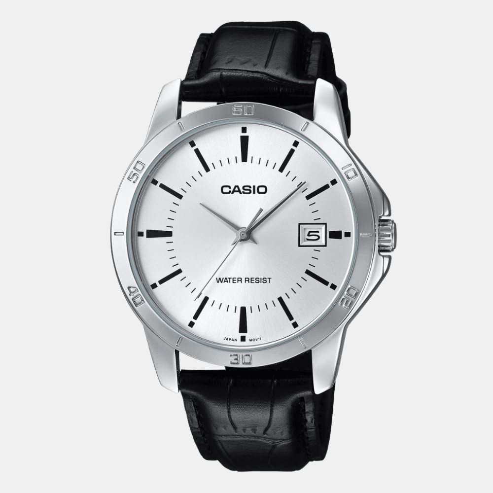 Reloj Casio Clásico MTP-V004L-7AUDF Análogo Linea Enticer Cuero Negro Hombre1