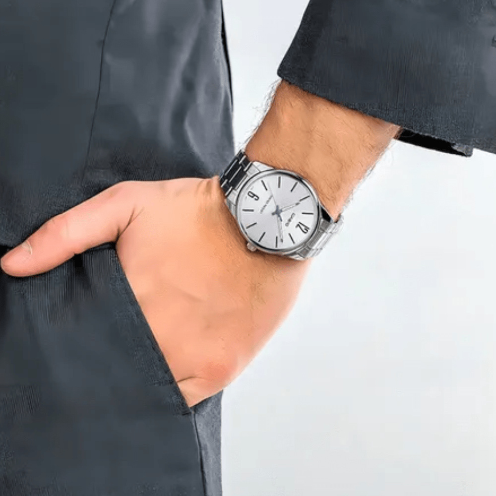 Reloj Casio Clásico MTP-V005D-7BUDF Acero Análogo Slim Design Plateado Hombre2