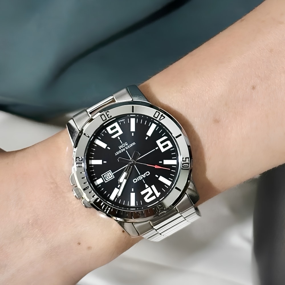 Reloj Casio MTP-VD01D-1BVUDF Deportivo Acero Análogo Plateado Hombre2
