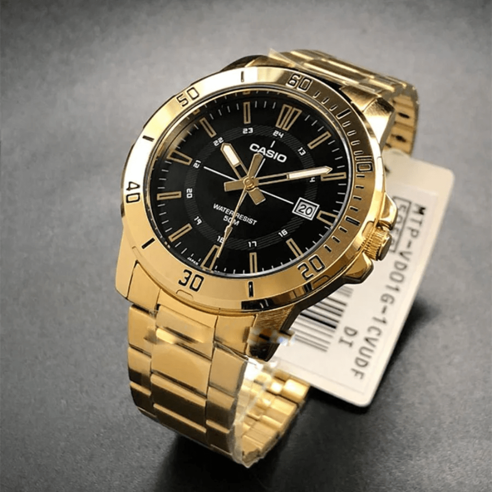 Reloj Casio Clásico MTP-VD01G-1CVUDF  Dial Negro Acero Análogo Dorado Hombre5
