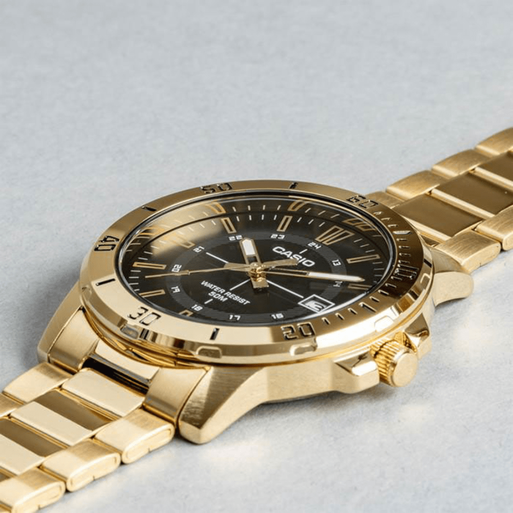 Reloj Casio Clásico MTP-VD01G-1CVUDF  Dial Negro Acero Análogo Dorado Hombre3