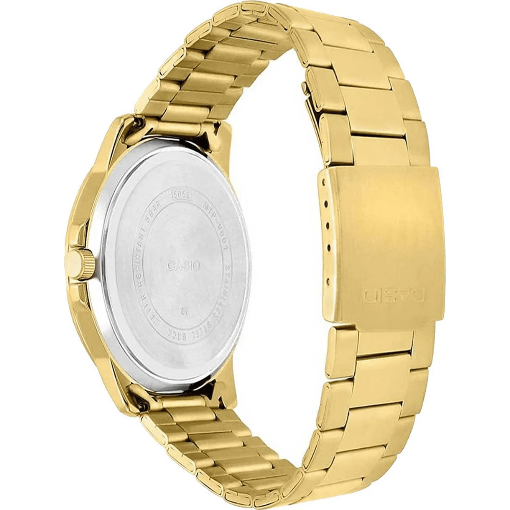 Reloj Casio Clásico MTP-VD01G-1CVUDF  Dial Negro Acero Análogo Dorado Hombre4