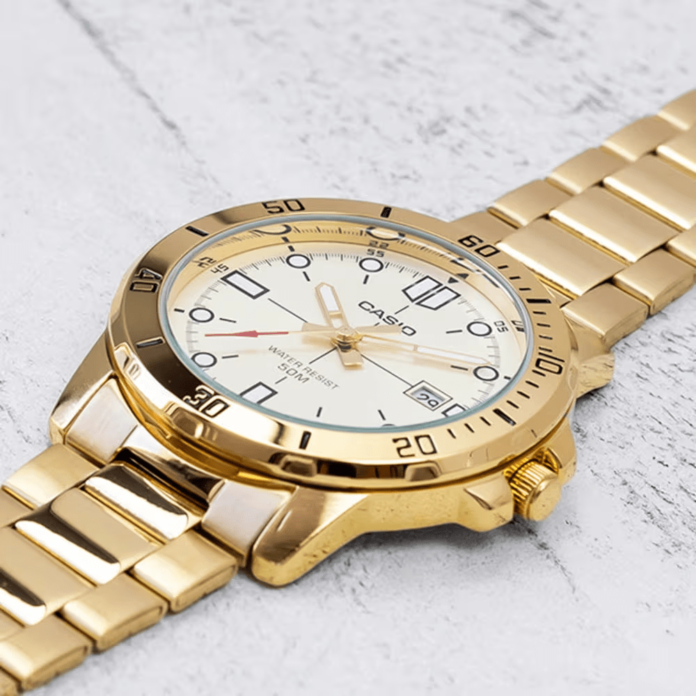 Reloj Casio Clásico MTP-VD01G-9EVUDF Dial Dorado Acero Análogo Dorado Hombre3
