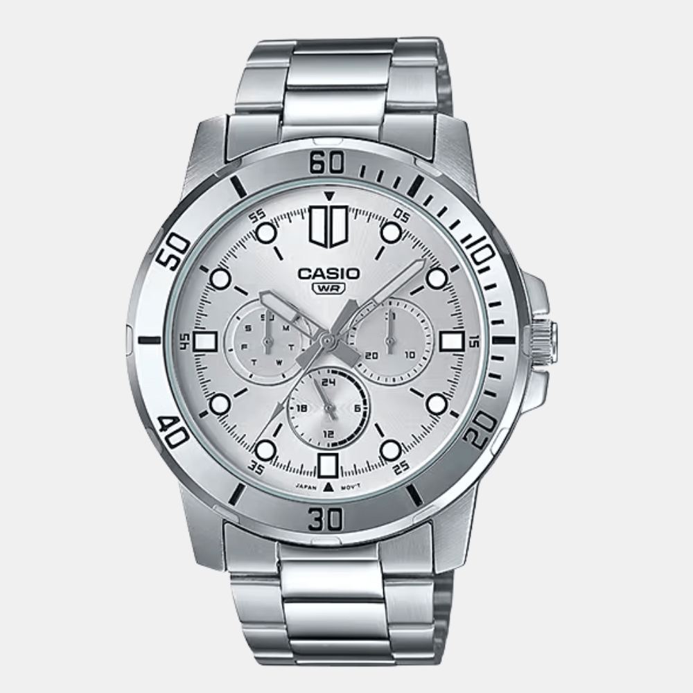 Reloj Casio Clásico MTP-VD300D-7EUDF 3 Esferas Análogo Plateado Hombre1