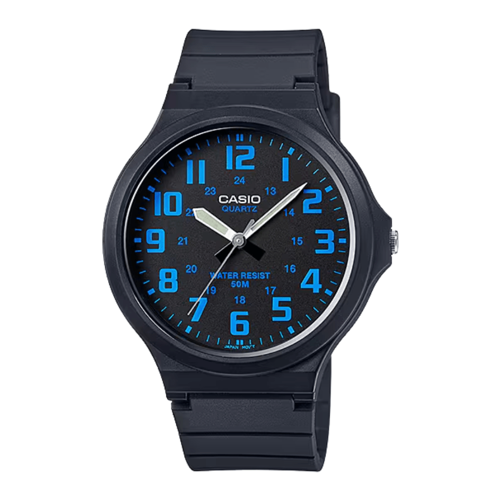 Reloj Casio Clásico MW-240-2BVDF Análogo Minimalista Negro/Azul Unisex5