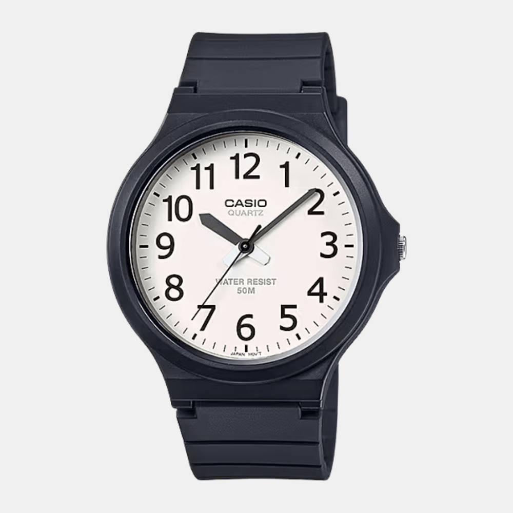 Reloj Casio Clásico MW-240-7BVDF Análogo Minimalista Negro/Dial Blanco Unisex1