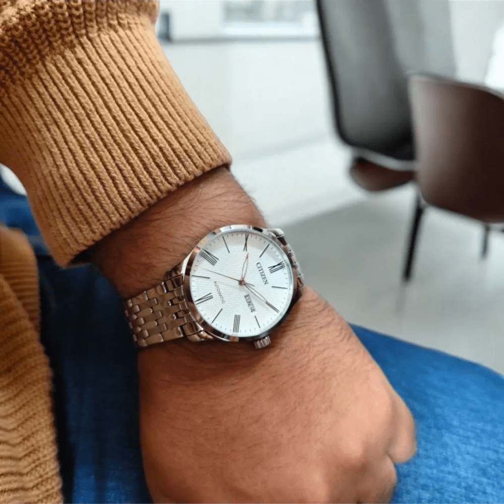 Reloj Citizen Automático NH8350-59A Plateado Dial Blanco Hombre2