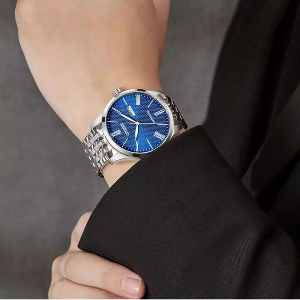 Reloj Citizen Automático NH8350-59L Plateado Dial Azul Hombre2