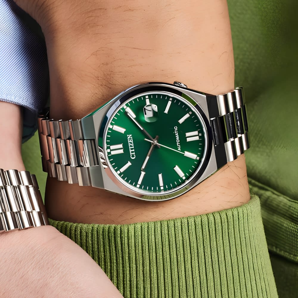 Reloj Citizen Tsuyosa NJ0150-56X Acero Plateado Automático Verde Hombre2