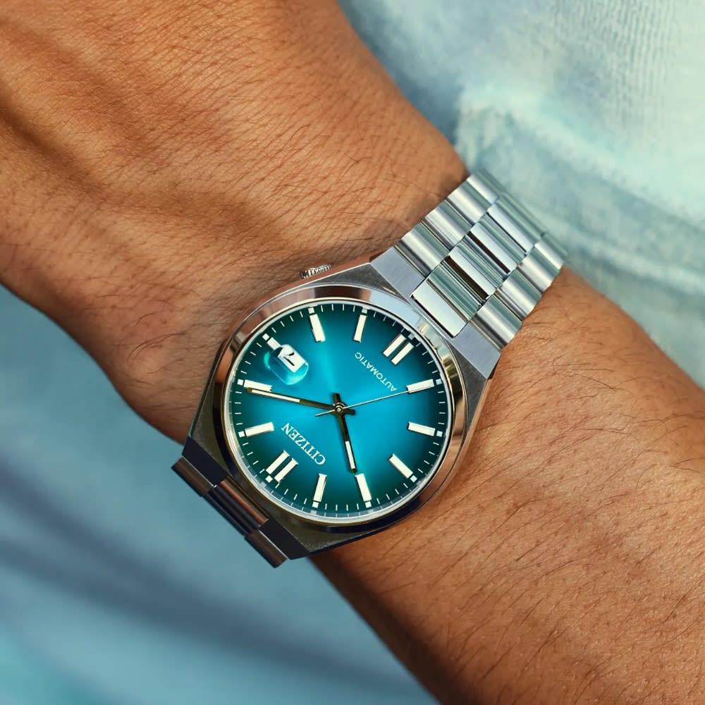 Reloj Citizen Tsuyosa NJ0151-53X Acero Plateado Automático Turquesa sombreado Hombre2