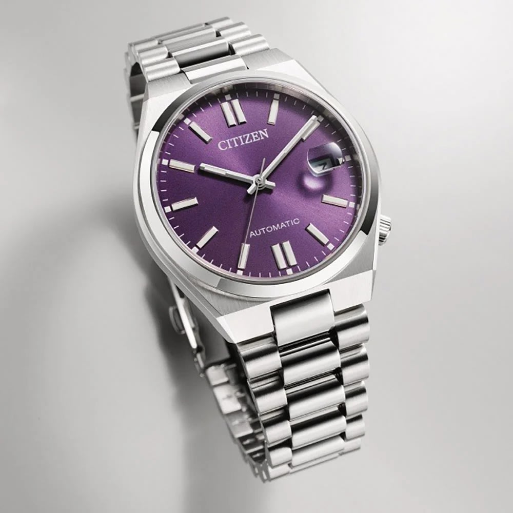 Reloj Citizen Tsuyosa NJ0200-50W Acero Plateado Automático Morado Unisex5